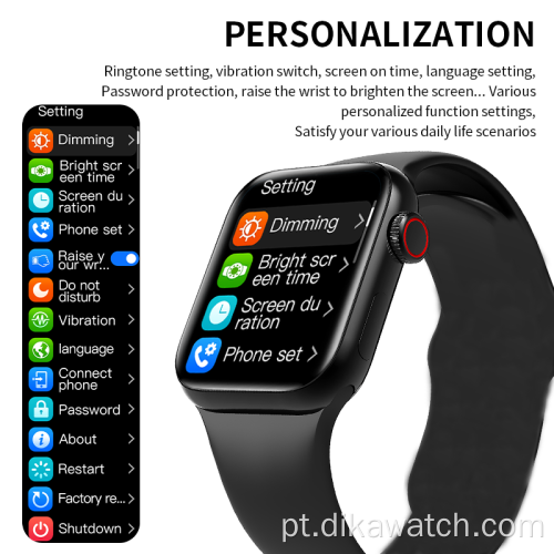 Função de carteira do smartwatch HW18 Botão duplo de chamada por Bluetooth